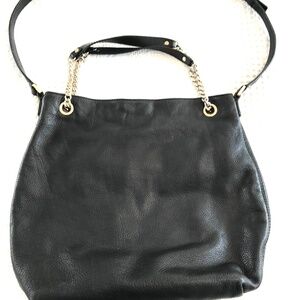 Michael Kors purse black crossbody and short handle leather classic quiet luxury